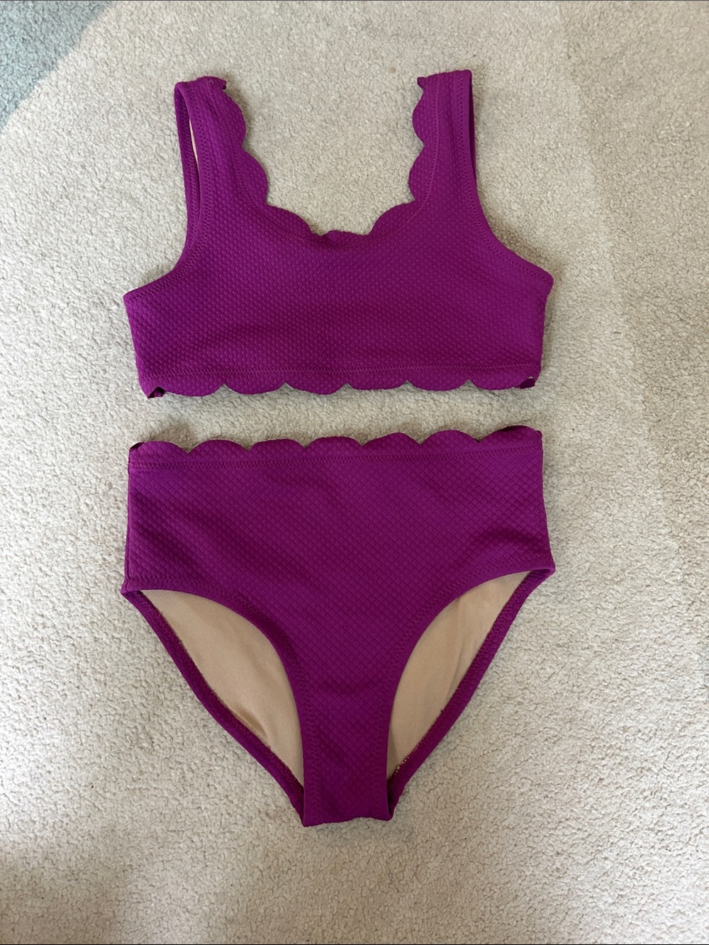 Old Navy Scalloped Edge Two-Piece Bikini Set — Magenta